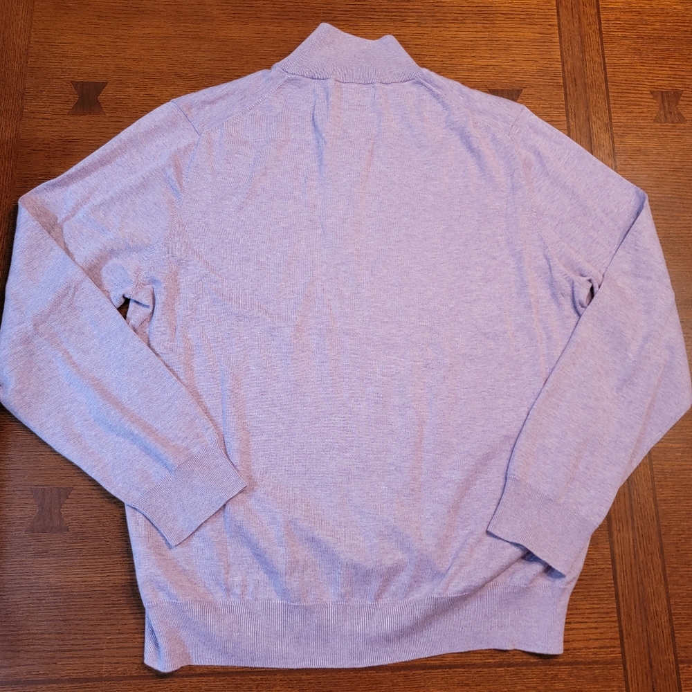 Brooks Brothers Supima Cotton Purple 3/4 Zip Sweater Large - Picture 2 of 8